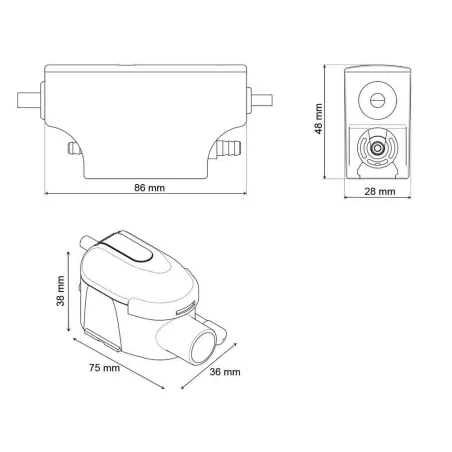 Pompe de relevage SICCOM Mini Flowatch 2 débit 15 L/h mini pompe à piston bi-bloc pour climatiseur