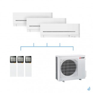 MITSUBISHI climatisation tri split gaz R32 mural compact MSZ-AP 6,8kW MSZ-AP15VF + MSZ-AP35VG + MSZ-AP42VG + MXZ-3F68VF A++