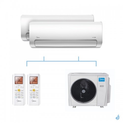 MIDEA climatisation bi split murale Mission II gaz R32 MSMBAU-09HRFN8 + MSMBBU-12HRFN8 + M50D-42HFN8-Q 12,31kW A++