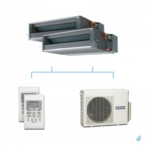 HITACHI climatisation bi split gainable gaz R32 RAD-18QPE + RAD-18QPE + RAM-33NP2E 3,3kW A+++