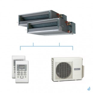 HITACHI climatisation bi split gainable gaz R32 RAD-18QPE + RAD-25RPE + RAM-33NP2E 3,3kW A+++