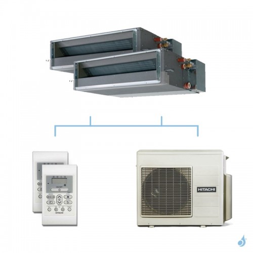 HITACHI climatisation bi split gainable gaz R32 RAD-18QPE + RAD-25RPE + RAM-53NP2E 5,3kW A+++