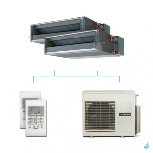HITACHI climatisation bi split gainable gaz R32 RAD-25RPE + RAD-25RPE + RAM-53NP2E 5,3kW A+++