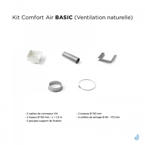 Kit complet Comfort Air Basic Ventilation Naturelle pour gamme bois MCZ