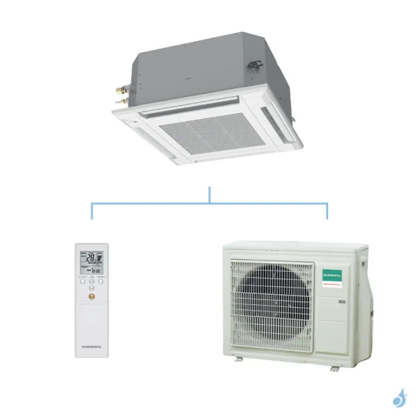 GENERAL climatisation mono split cassette 600 x 600 gaz R32 KVLA performance 6,8kW AUXG24KVLA + AOHG24KBTB A++